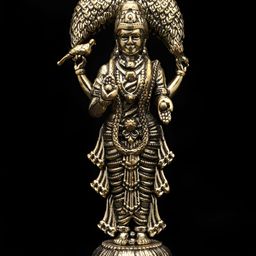 Exotic India Gold-Toned Lord Vasavi Kanyaka Parameshvari Religious Idol Brass Showpiece-image-0