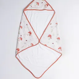 cocoon care Cream-Coloured & Red 1 Printed Bamboo 120 GSM Bath Towel-31