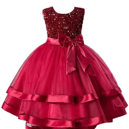 Miss & Chief Embellished Embroidered Net A-Line Dress-46