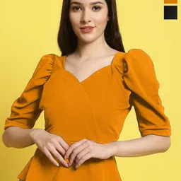 Metronaut Women Pack of 2 Sweetheart Neck Crop Top-image-71