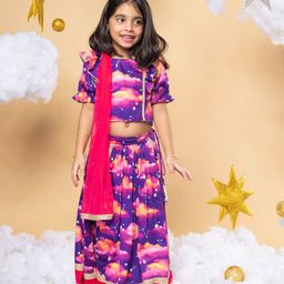 Little Shiro Girls Printed Ready to Wear Lehenga & Blouse With Dupatta-picture-27