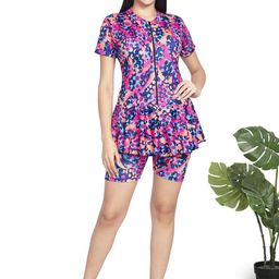 ZIUM Printed V-Neck Swim Set-image-89