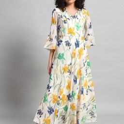 HELLO DESIGN Women Floral Printed Bell Sleeve Maxi Dress-image-12