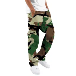 StyleCast x Revolte Men Camouflage Printed Easy Wash Pleated Cargos Trousers-picture-35