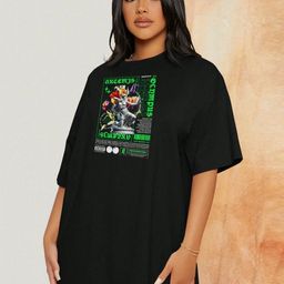 SZN Women Printed Drop-Shoulder Sleeves Applique T-shirt-image-86