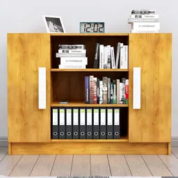 HEXA RED Beige Wooden Book Shelf-picture-33