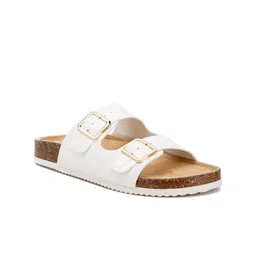 London Rag Women Solid Open Toe Flats with Buckles-5