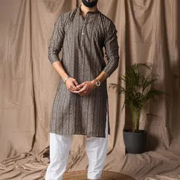 Rawayi Men Geometric Printed Festive Straight Kurta-picture-18