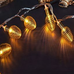 KAVYARA White LED Metal Fancy String Lights image 5