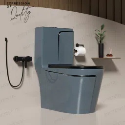 11009 Ceramic Slate Grey commode with Black Line Finishing 11009 Western Commode-10