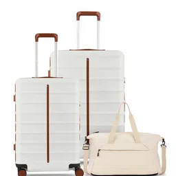 Assembly Unisex Set Of 3 Textured Hard-Sided Trolley Suitcase & Duffle Bag image 1
