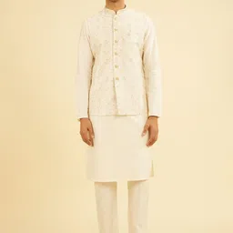 Manyavar Embroidered Nehru Jacket-image-15
