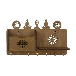 SEHAZ ARTWORKS Brown Wooden Key Holder-image-68