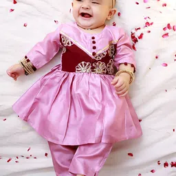 KID1 Girls Floral Yoke Design Pleated Sequinned Kurta with Salwar-picture-56