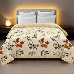IVAZA Cream AC Room Double Bed Microfibre Comforter-image-61