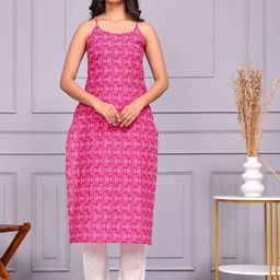 Aspriya Ethnic Motifs Printed Shoulder Straps Straight Kurta-image-38