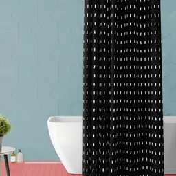 ArtzFolio Black and White Geometric Printed Waterproof Shower Curtain-34
