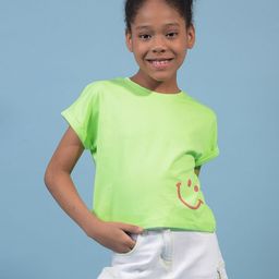 Crimsoune Club Girls Self Design Cotton T-shirt-21