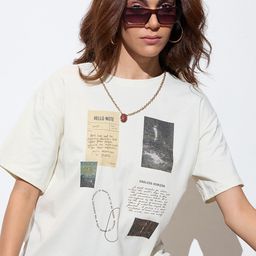 The Roadster Lifestyle Co. Women Typography Printed Round Neck Cotton Oversized T-shirt-image-27