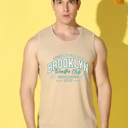 WOOSTRO Pack Of 2 Printed Combed Cotton Gym Vests VWS26(BKLN RUST)(MORE MUSTARD)-image-11