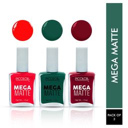 INCOLOR Set Of 3 Mega Matte Nail Paint - 17 ml Each - 69 - 05 - 03 image 2