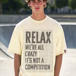 Bewakoof Men Typography Printed Round Neck Pure Cotton Oversized T-shirt-picture-36