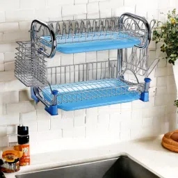 Dish Drainer Kitchen Rack Premium Stainless Steel Dish / Utensils / Wall Mount / Kitchen Organizer Steel-image-29