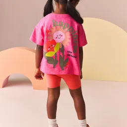 INCLUD Girls Printed Round Neck T-Shirt With Shorts-image-106