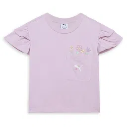 Puma Flower Farm Girls Floral Printed Cotton T-Shirt-image-6
