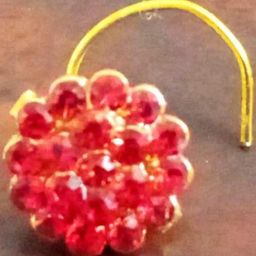 SHREEVARAM Cubic Zirconia Diamond Gold-Plated Brass Nose Ring-image-88