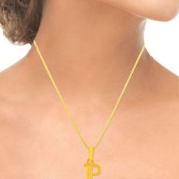 WHP JEWELLERS Initial-P 22 KT Yellow Gold Pendant For Women.-image-63