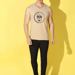WOOSTRO Pack Of 2 Printed Pure Combed Cotton Gym VestsVWS26(RUN RUST)(BKLN RUST) image 3
