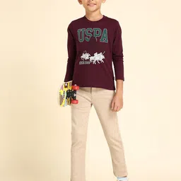 U.S. Polo Assn. Kids Boys Brand Logo Printed Pure Cotton T-shirt-25
