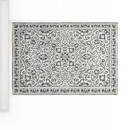 PLIVANA Grey Ethnic Motifs Polyester Carpet-0