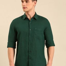 Linen Club Contemporary Slim Fit Pure Linen Casual Shirt-image-56
