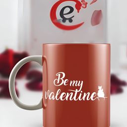 eCraftIndia White & Brown "Be My Valentine" Love theme Printed Ceramic Coffee Mug-34