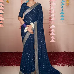 Mitera Ethnic Motifs Poly Georgette Saree-image-97