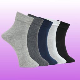 MJE Unisex Pack Of 5 Comfortable Ankle-Length Socks-image-106
