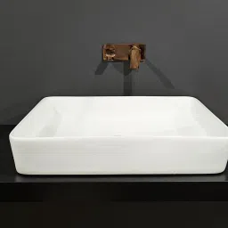 Table Top & Wall Hung Ceramic Wash Basin(TN-White)with Waste Pipe & Coupling set TN(24*13*5)(White-01) Wall Hung Basin-image-53