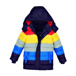 AD & AV Boys Navy Blue Colourblocked Longline Puffer Jacket With Hood-picture-32