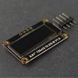 DFRobot Fermion: Monochrome 0.91” 128×32 I2C OLED Display with Chip Pad (Breakout) image 1