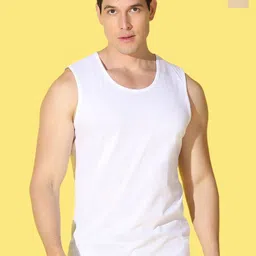 WOOSTRO Pack Of 2 Printed Combed Cotton Gym Vests VWS26(HARD RUST)(PLAIN WHITE)-image-63