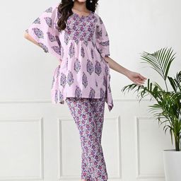 Laado - Pamper Yourself Printed Pure Cotton Tunic With Trousers Co-Ords-image-9