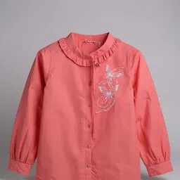 Purple United Kids Girls Embroidered Mandarin Collar Cotton Shirt Style Top-picture-30