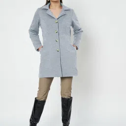 BRINNS Women Hip Length Notched Lapel Overcoat image 3