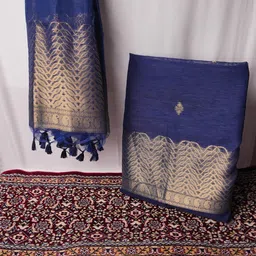 GAJARAI Raw Silk Unstitched Dress Material-image-93