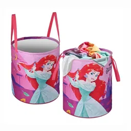YK 2Pc Pink Disney Princess Printed Foldable Laundry Bag With Handles-image-93