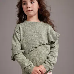 mothercare Girls Pullover Sweatshirt With Ruffle Detail-image-55