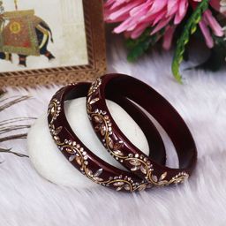 TAJ BRIDAL STORE Set Of 2 Stone Studded Bangles-image-7