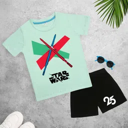 YK Disney Boys Printed Round Neck Pure Cotton T-shirt With Shorts-image-76